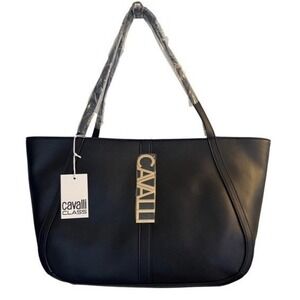 Cavalli‎ Class Black Onyx Sandra Shopper Tote NWT